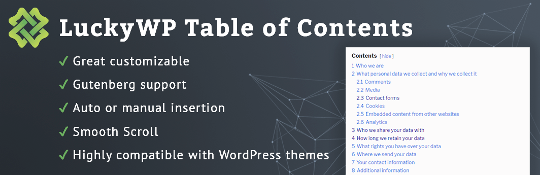 Crear tabla de contenidos en WordPress -  LuckywpTable of Contents